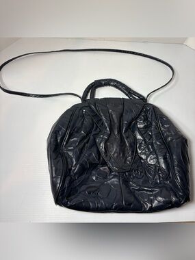 Vintage MIMO SACS Black Embossed Genuine Leather Handbag - Toronto